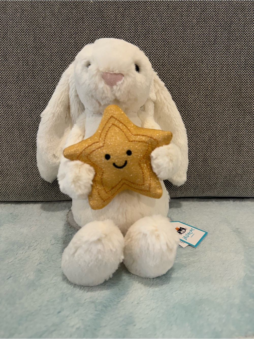 Jellycat Cream Bunny with Star BNWT - Authentic